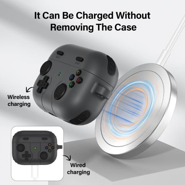 Silikonecover i spilcontroller-design til AirPods Pro 2 – Grå