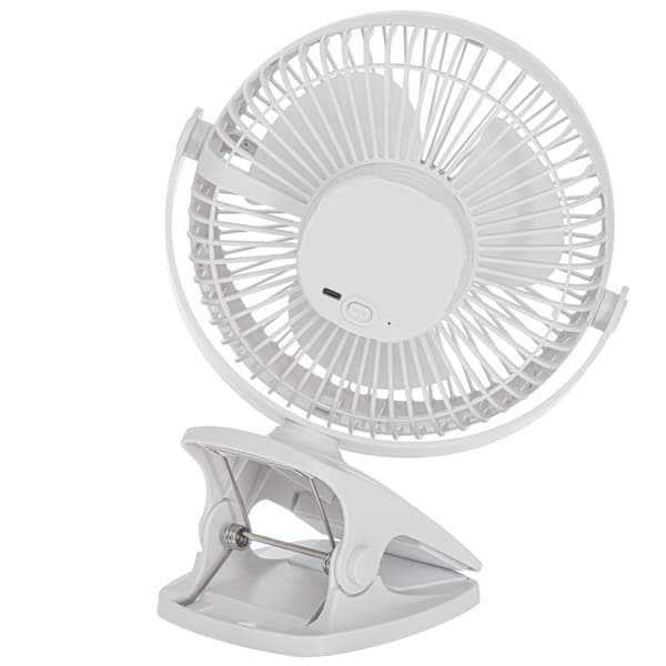 Genopladelig ventilator med klips - 3000 mAh, 360° rotation, US
