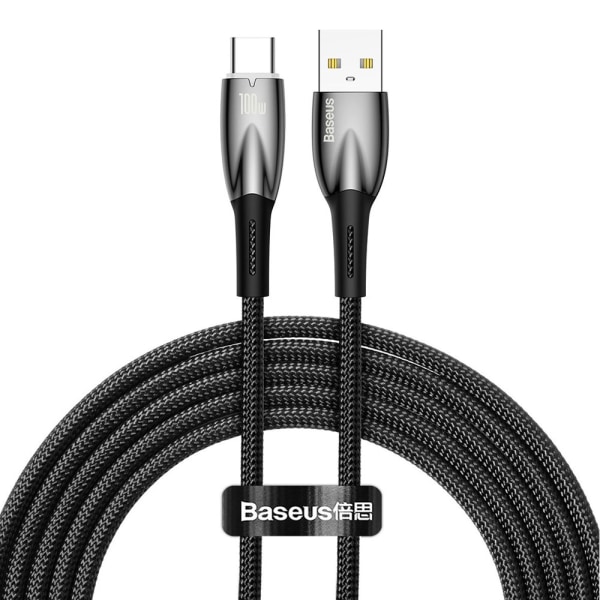 Baseus Glimmer Series 100W USB til USB-C-kabel 2 m - Sort