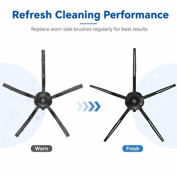 5-haarainen sivuharja Roborock Q5 Pro/Q8 Max -robottipölynimure