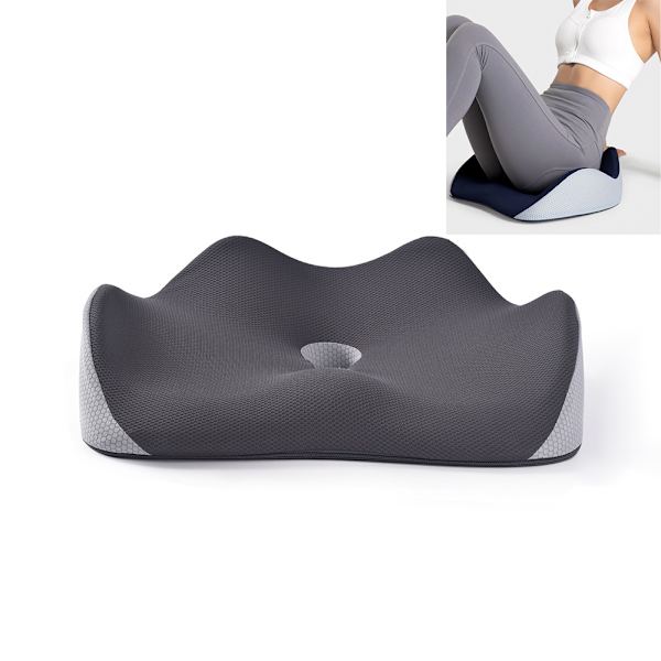 Sittkudde med Memory foam 45x36x13cm - Grå
