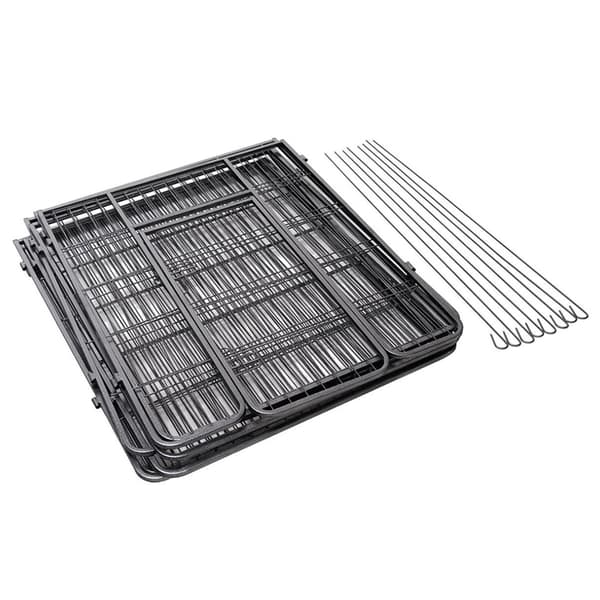 Hundhage i metall 8 paneler 80×80 cm / valphage med grind för i