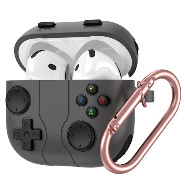 Silikonecover i spilcontroller-design til AirPods 4 – Grå