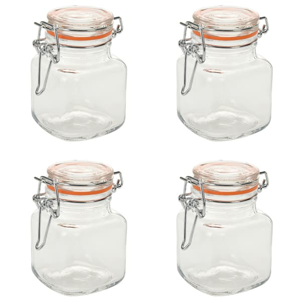 Förvaringsburkar i glas med bygellock 90ml 4-pack