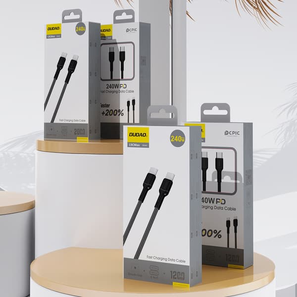 Dudao L9C Max 240 W USB-C-kaapeli, 2 m – Svart / PD-kaapeli / U