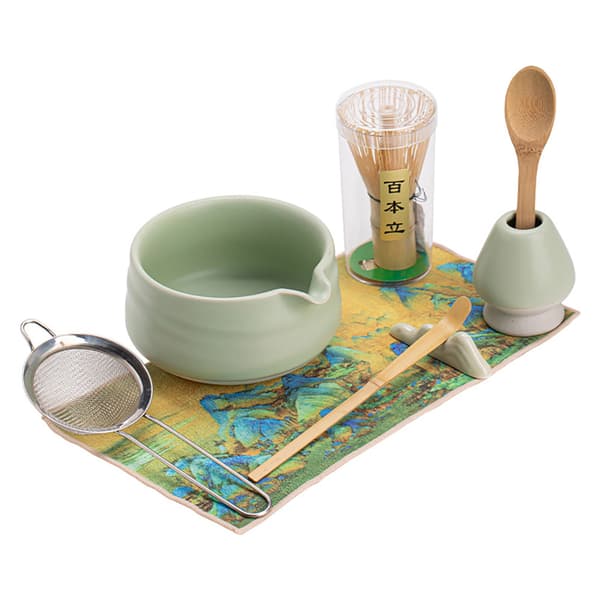 Matcha Tea Set / Unpatterned Ru Yao matchaset med 8 delar / mat