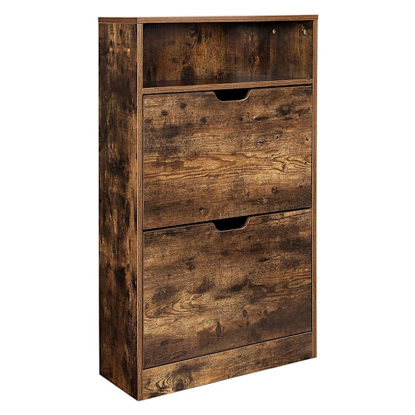 Kenkäkaappi taittuvilla ovilla ja avoimella lokerolla 60 x 24 x