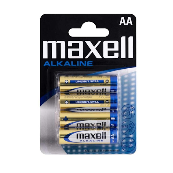 4-pack AA Maxell korkealaatuisia paristoja