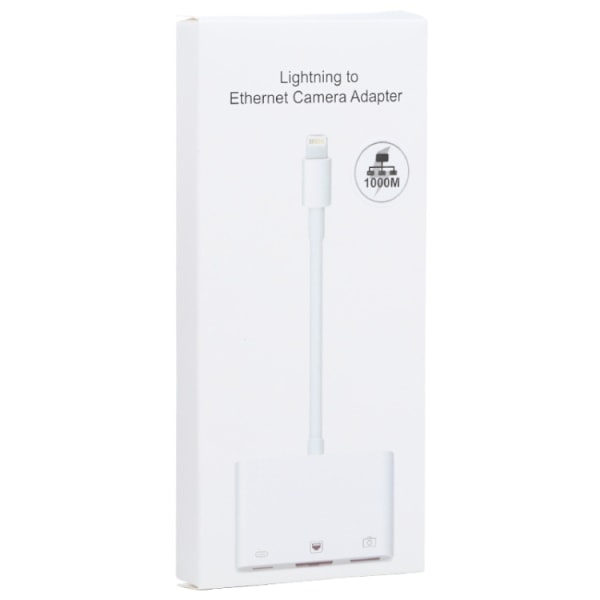 iPhone-adapter til USB + 1000M Ethernet + lynnedslag