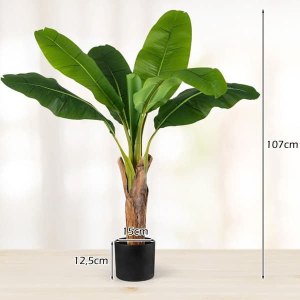 Kunstige bananbladsplanter med justerbare grene 107 cm 2-pak /