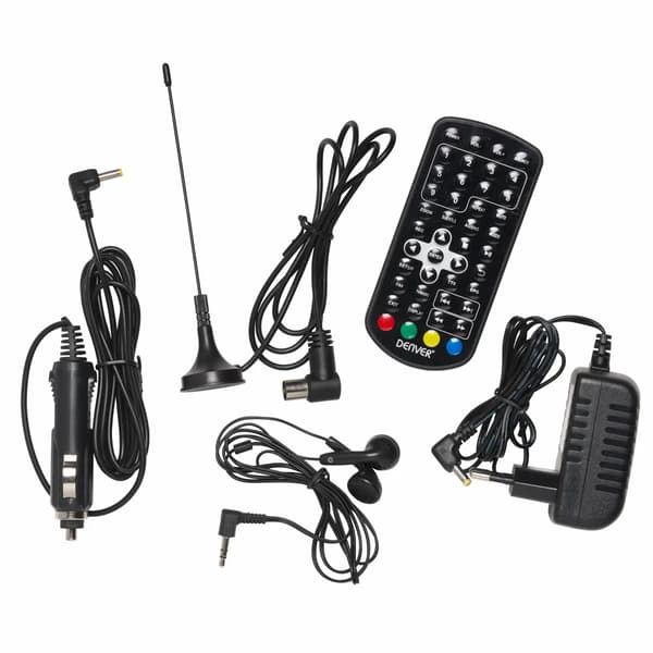 Denver 10,1" digitalt LED-tv med DVB-T2 og 12 V-adapter / batte