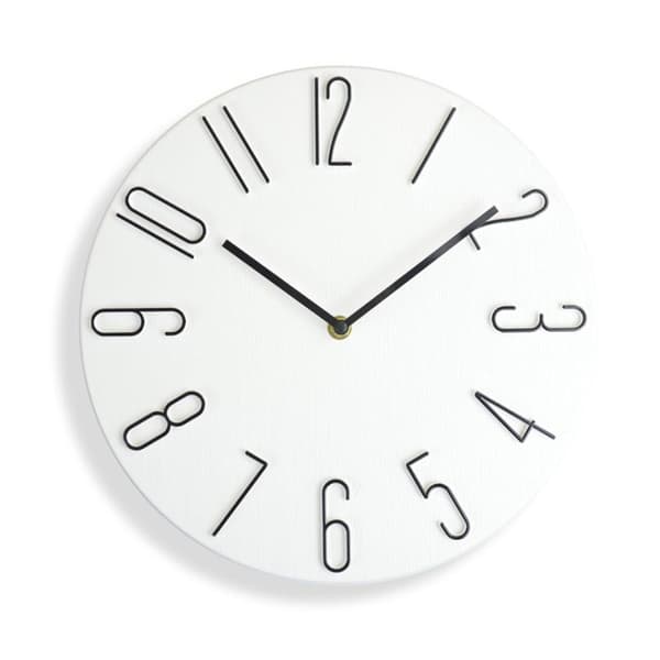 Minimalistisk Analog Väggklocka 30cm - Vit