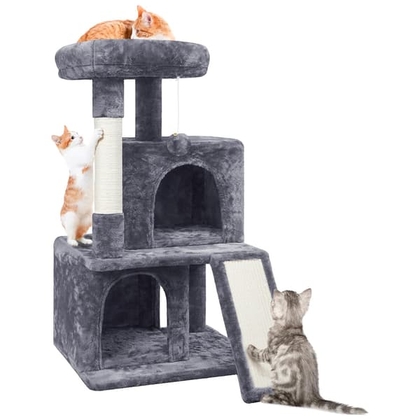 Kattetræ med 3 niveauer 49×45,5×91 cm / kradsetræ med 2 huler,