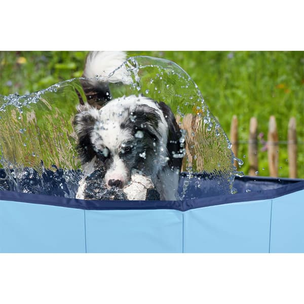 Hundpool med ventil 80 x 30 cm / vikbar hundpool / badpool / hu