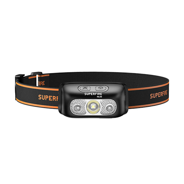Superfire HL05-E otsalamppu, jossa on 120 lm, 5 valotilaa ja US