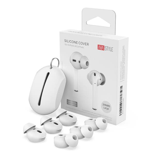 Silikoneørepropper til AirPods 1 og 2 – Large, Hvid