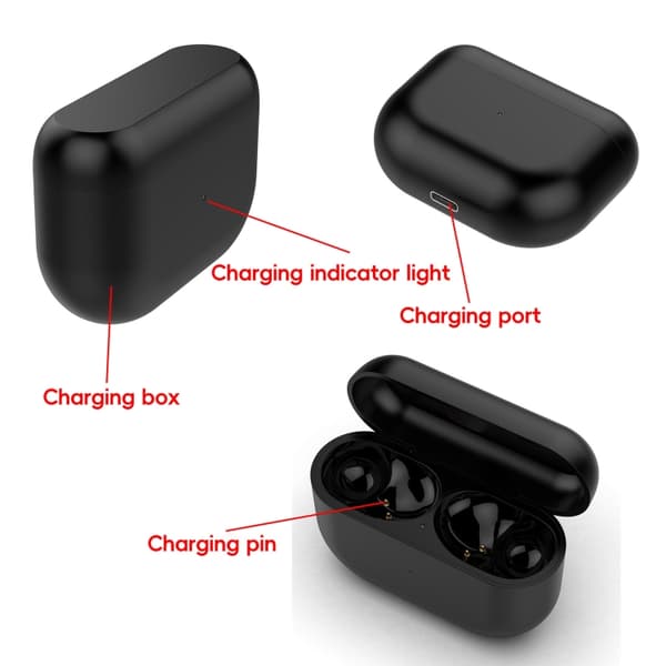 Oplader til Jabra Elite 8 i sort med magnetisk opladning og kom