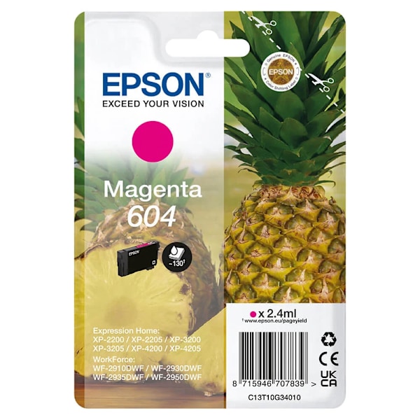 Epson 604 Blækpatron C13T10G34010 - Magenta