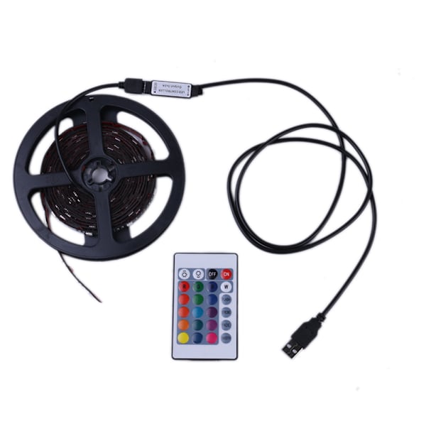 Led Slinga 5050 USB rgb färg Remote 24knappars - 3 meter Vatten