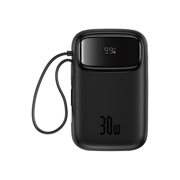 Baseus QPow 2 Powerbank 30W 10000mAh med 2xUSB-C - Svart Sort
