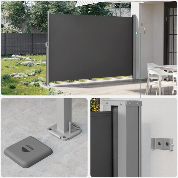 Udtrækkelig sidemarkise 200×400 cm / afskærmning til terrasse,