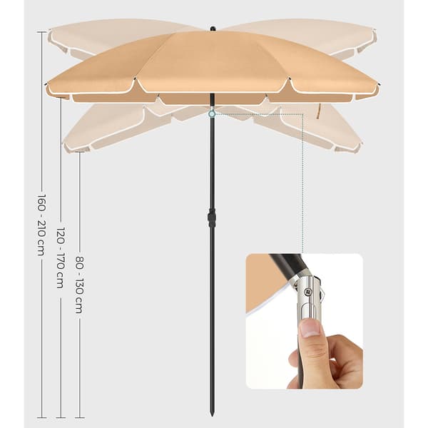 Aurinkovarjo Ø160 cm / parveke- ja rantavarjo UPF 50+ -suojalla
