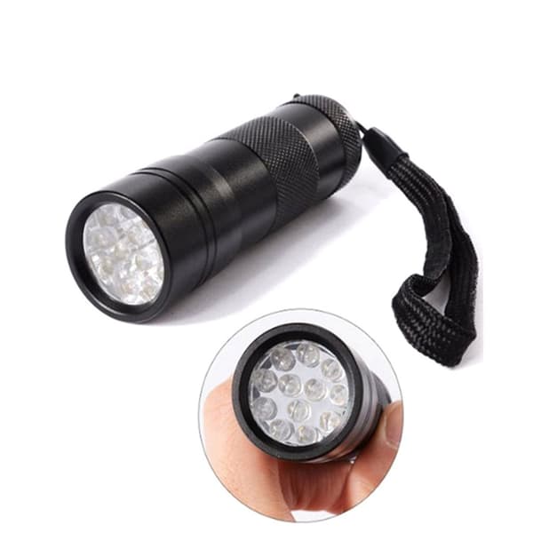 12-LED UV-lommelygte - ultraviolet lys til spotdetektering, usy