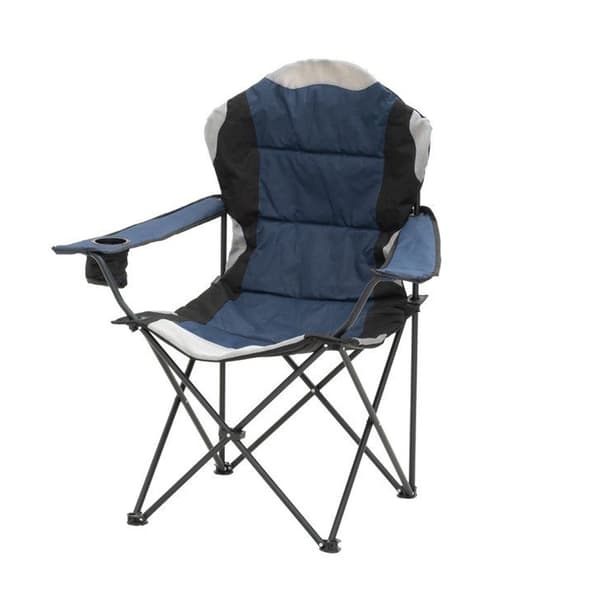 Atom campingstol med flaskhållare - Blå / hopfällbar campingsto