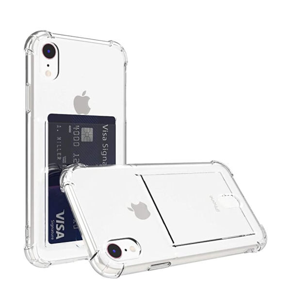 Transparent bagcover med kortrum iPhone XR