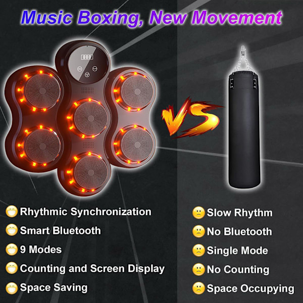 Interaktiv boksemaskine med Bluetooth og justerbar hastighed