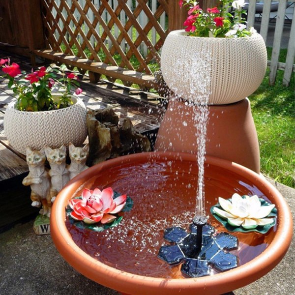 Solcellsdriven fontän vattenpump / Vattenfontän solcellsuppladd