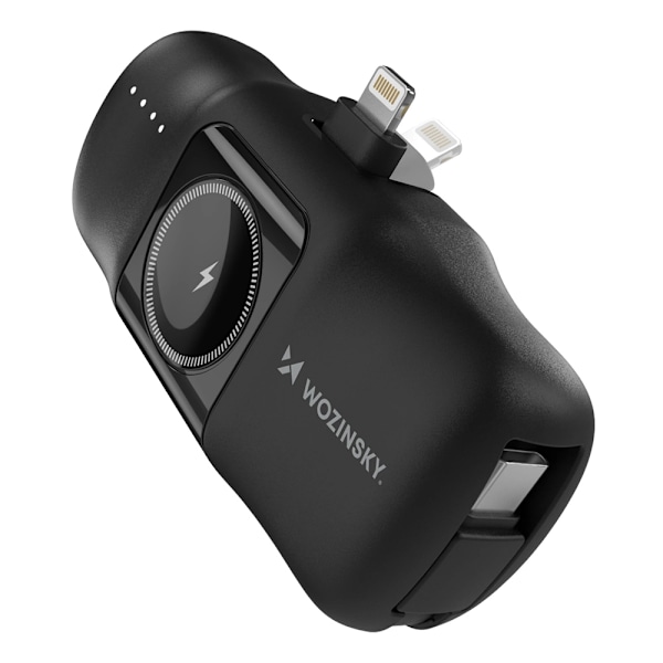 Wozinsky Powerbank 5000mAh 15W med Lightning-kontakt, USB-C och