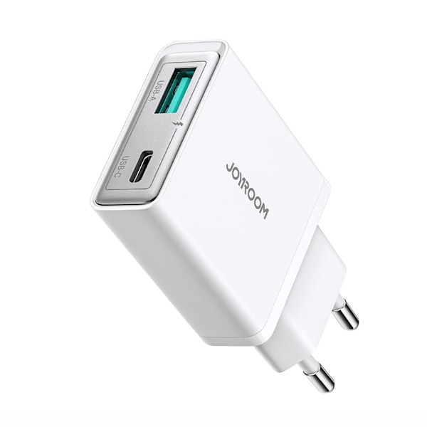 Joyroom USB-Laddare 20W med USB och USB-C - Vit