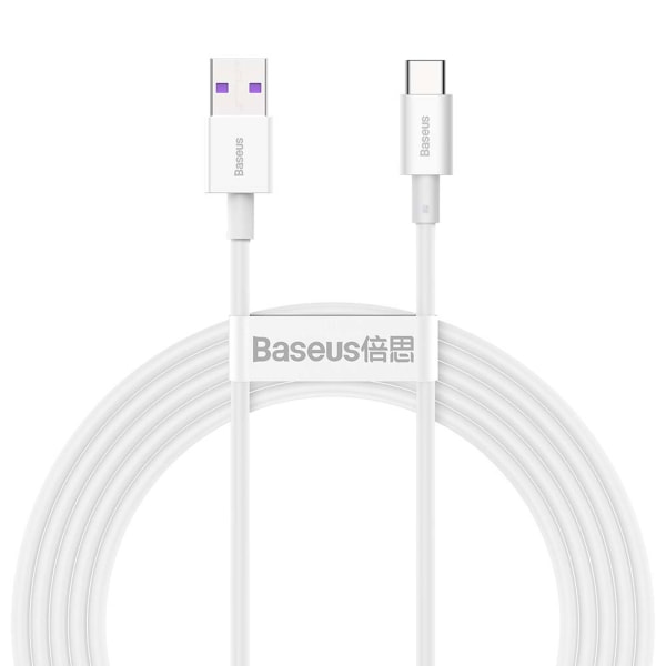 Baseus USB - USB-C 2,0m 66W - vit