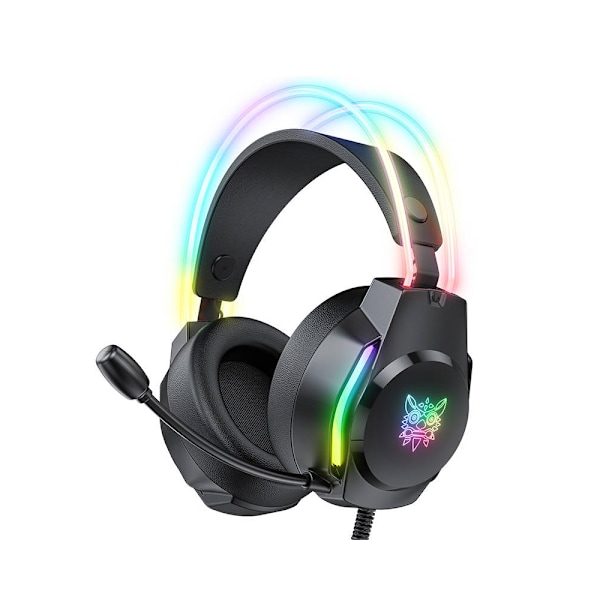 Onikuma X26 gamingheadset med LED och brusreducerande mikrofon