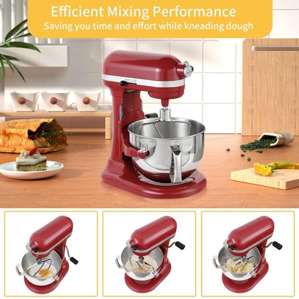 Fladt piskeris i rustfrit stål til KitchenAid 5, 5 og 6 QT køkk