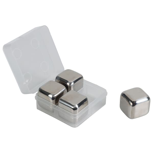 Iskuber i rostfritt stål 4-pack / Metalliska isbitar / Återanvä