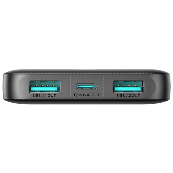Joyroom Powerbank 10000mAh 2.4A 2xUSB, 1xUSB-C - Musta