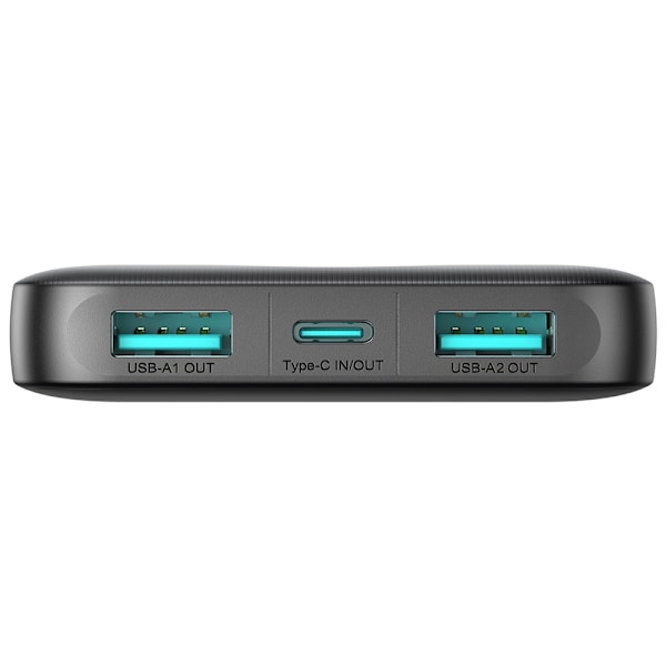 Joyroom Powerbank 10000mAh 2.4A med 2xUSB, 1xUSB-C - Svart