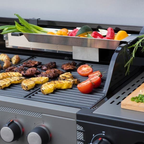 Mustang grøntsagskurv 48×13×4 cm / grillkurv i rustfrit stål /