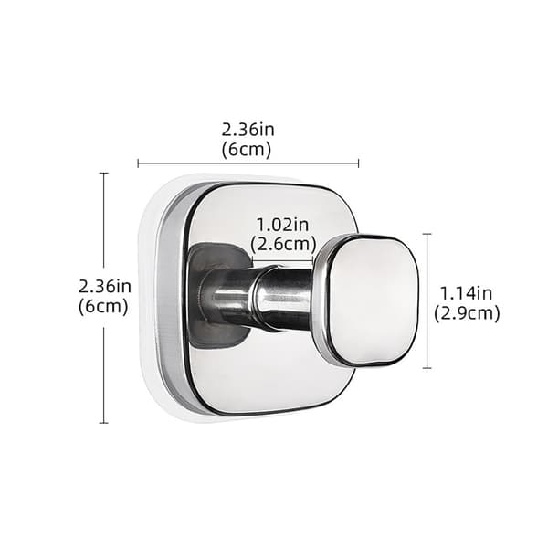 Väggkrok med sugpropp - Blank Silver / sugproppskrok för badrum