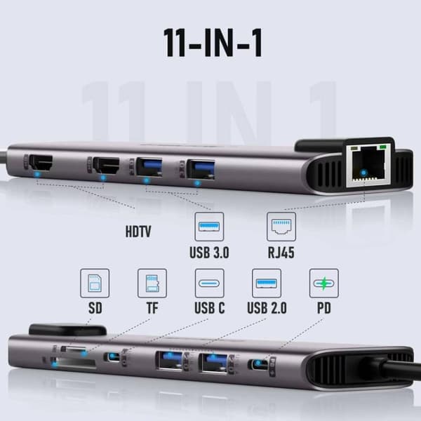 Lemorele TC65L -telakointiasema, USB-C, HDMI 4K, Gigabit Ethern