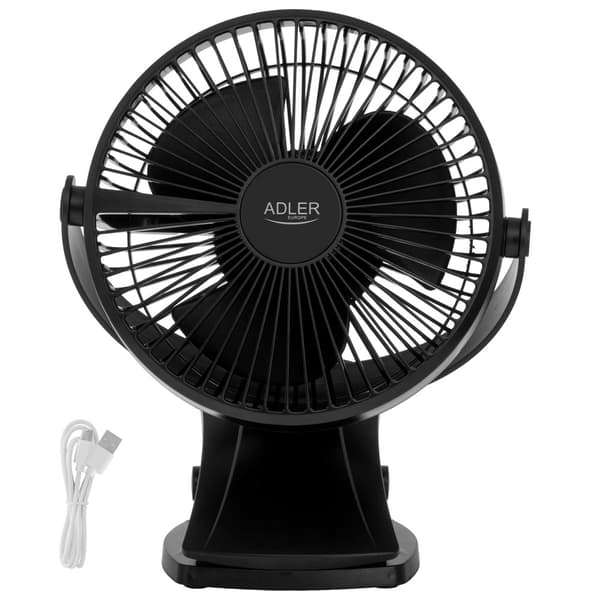 Genopladelig ventilator med klips - 3000 mAh, 360° rotation, US