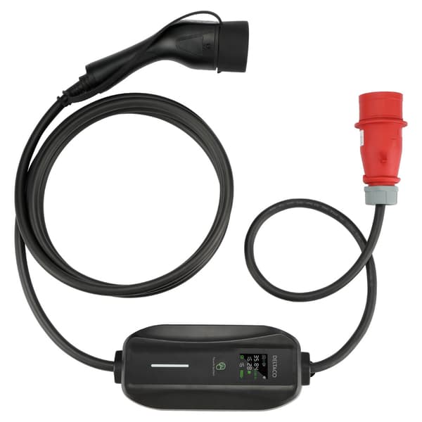 Deltaco E-Charge laddningskabel med LED-display 3-fas Mode-2 6–