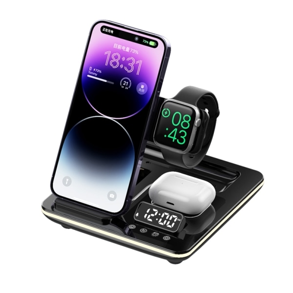 Trådløs ladestander 15W til smartphone, smartur & ladeboks - So