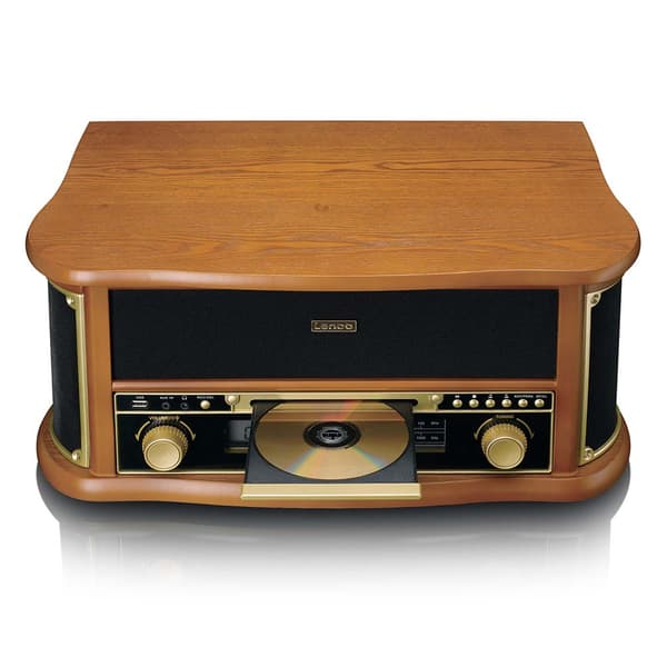 Lenco TCD-2551WD retro puinen levysoitin Bluetooth, CD ja kaset