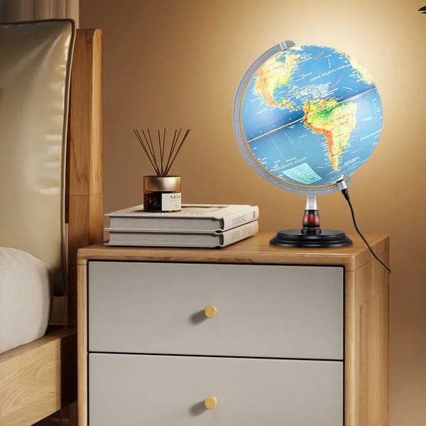 Globus 30 cm med LED-lys / Oplyst verdensglobus