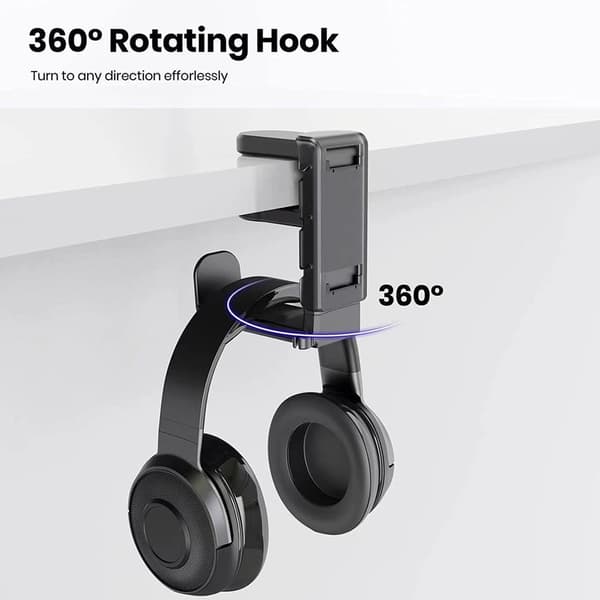 Skrivebordsstativ til gaming-headset og 2 håndcontrollere med d