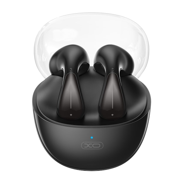 XO TWS Bluetooth-headset med laddningsetui och mikrofon - Svart