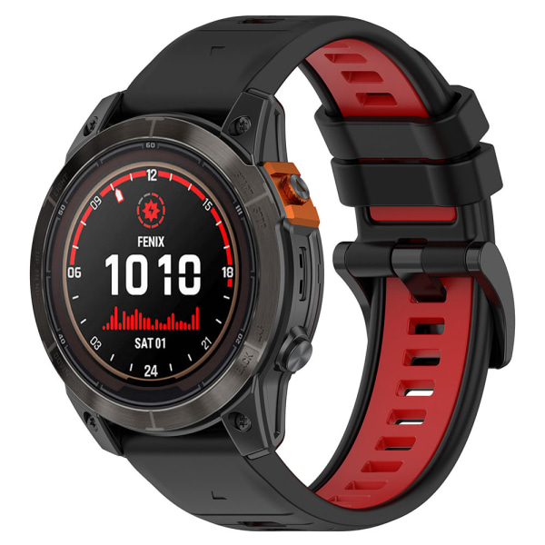 Silikonarmband till Garmin Fenix 7X / Fenix 7X Pro 26mm - Svart
